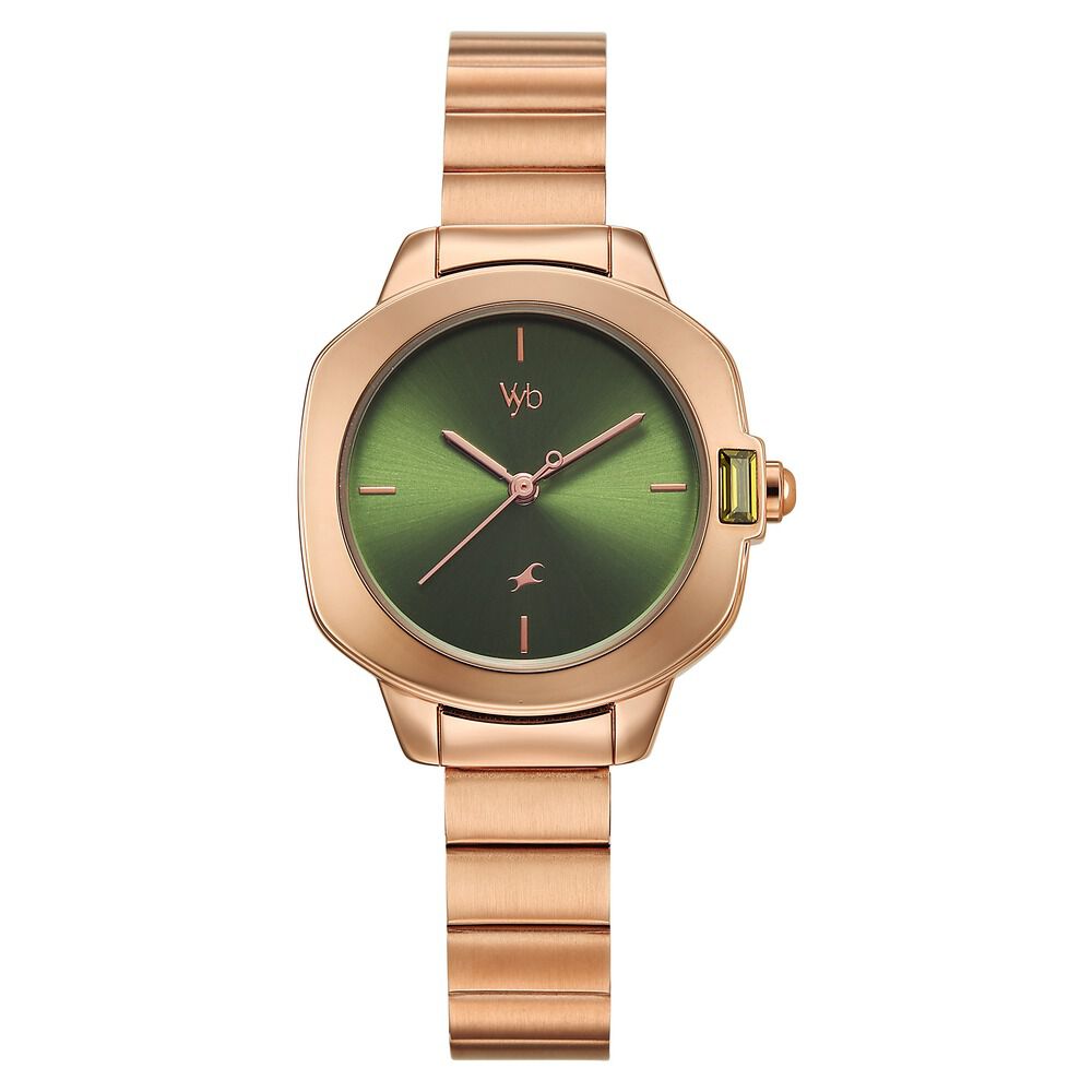 Buy Online Fastrack Vyb Seeker Quartz Analog Green Dial Metal