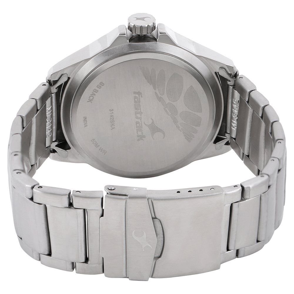 Buy Online Fastrack Quartz Analog Grey Dial Metal Strap Watch for Guys nk3142sm01 Fastrack