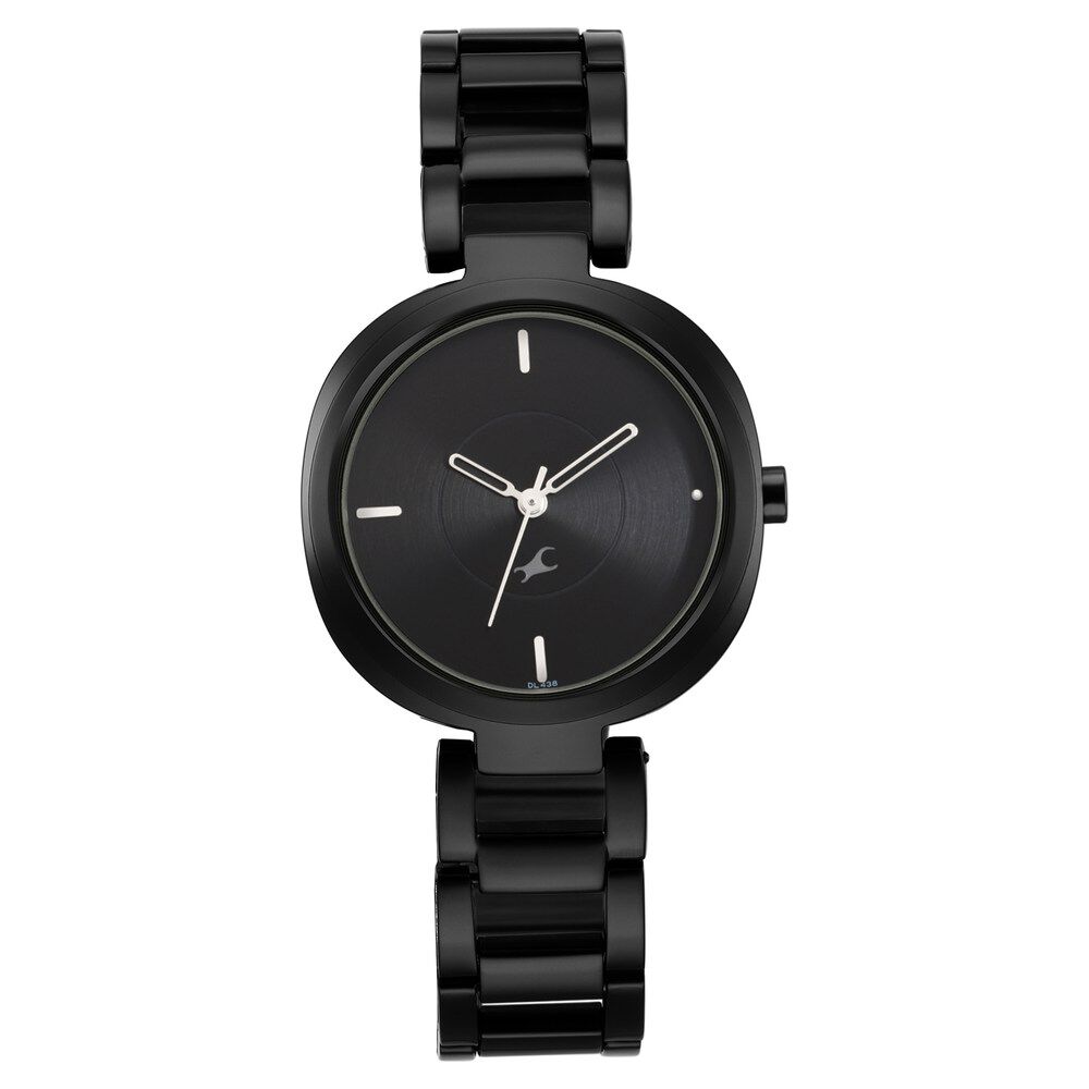 Fastrack black hotsell watch women