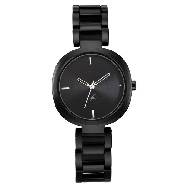 Fastrack Stunners Quartz Analog Black Dial Metal Strap Watch for Girls - image number 2