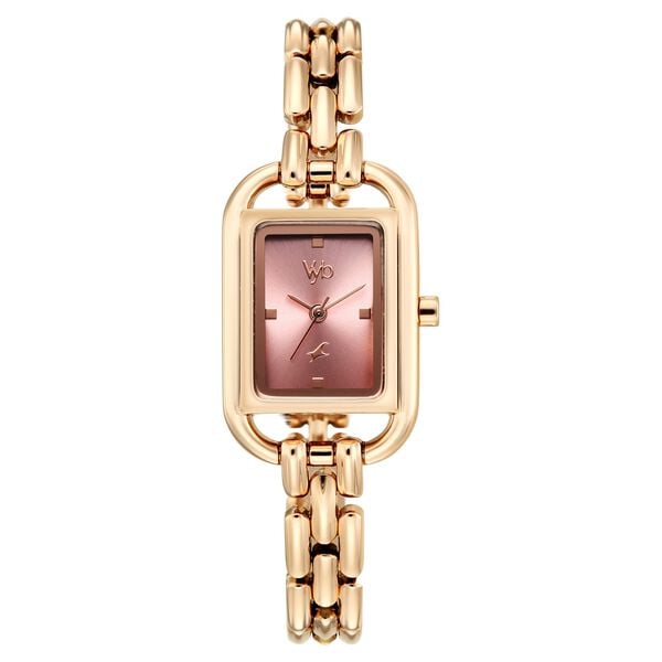 Vyb Bliss By Fastrack Quartz Analog Pink Dial Rose Gold Metal Strap Watch For Girls - image number 0
