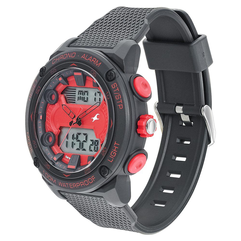 Fastrack watch deals red and black