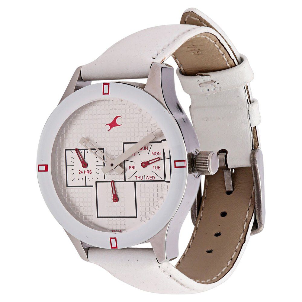 Buy Online Fastrack Quartz Multifunction Silver Dial Leather Strap Watch  for Girls - ne6078sl10 | Fastrack
