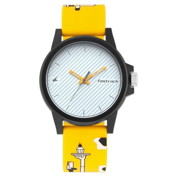 Fastrack Hashtag Quartz Analog White Dial Silicone Strap Unisex Watch - image number 1