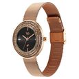 Fastrack Vyb Iconique Quartz Analog Black Dial Rose Gold Metal Strap Watch For Women - image number 2
