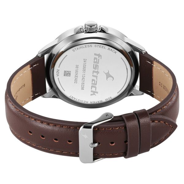Fastrack Stunners X Quartz Analog Blue Dial Leather Strap Watch For Guys - image number 4