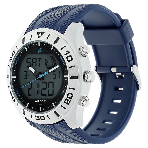 Fastrack Quartz Analog Digital Grey Dial Silicone Strap Watch for Guys - image number 1