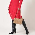 Quiltgrid white shoulder bag