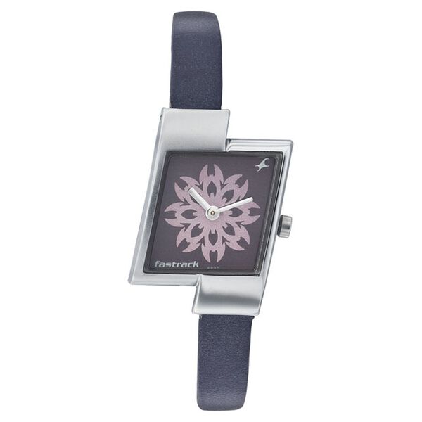Fastrack Quartz Analog Purple Dial Leather Strap Watch for Girls - image number 0