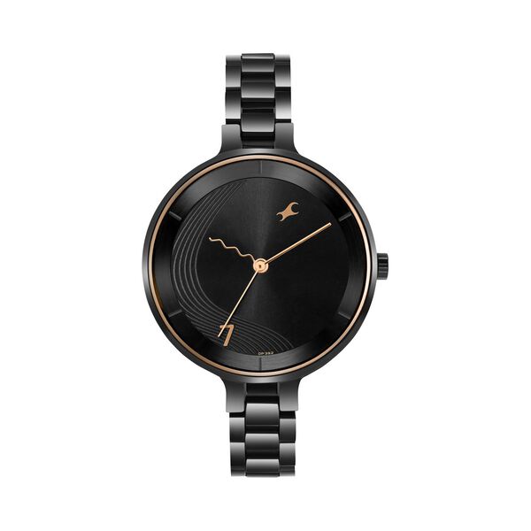 Fastrack Stunners Quartz Analog Black dial Stainless Steel Strap Watch for Girls - image number 0
