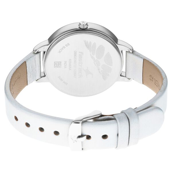 Fastrack Glitch Quartz Analog Silver Dial Leather Strap Watch for Girls - image number 4