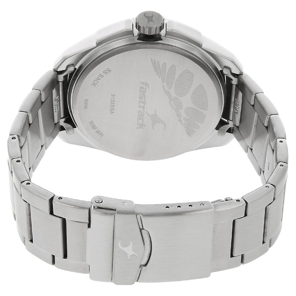Buy Online Fastrack Quartz Analog Silver Dial Stainless Steel Strap Watch for Guys nk3133sm01 Fastrack