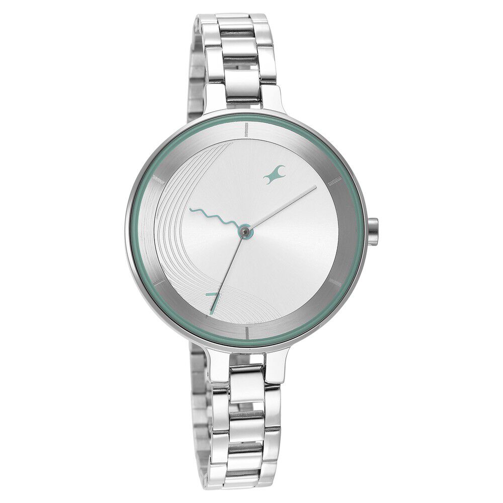 Fastrack Stunners Quartz Analog Silver Dial Metal Strap Watch for