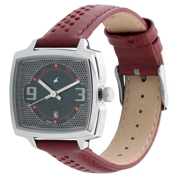 Fastrack Loopholes Quartz Analog with Date Black Dial Leather Strap Watch for Girls - image number 1