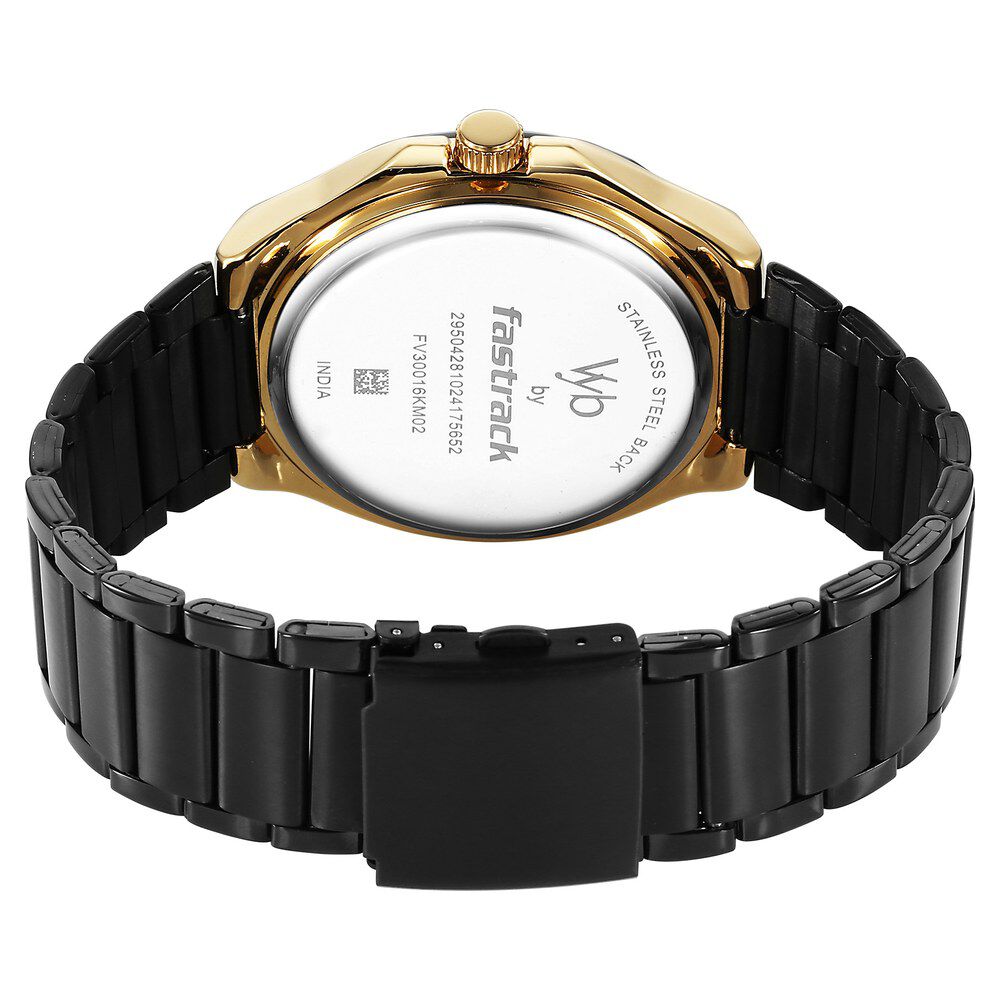 Buy Online Vyb Orion By Fastrack Quartz Analog Black Dial Metal