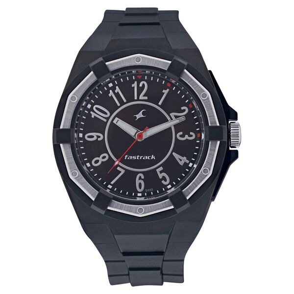 Fastrack Quartz Analog Black Dial Plastic Strap Watch for Guys - image number 0
