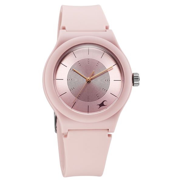 Fastrack Tees Urbanique Quartz Analog Pink Dial Silicone Strap watch For Girls - image number 1