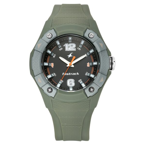 Fastrack Trendies Quartz Analog Black Dial Silicone Strap Watch for Guys - image number 2