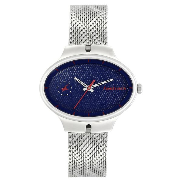 Fastrack Denim Quartz Analog Blue Dial Stainless Steel Strap Watch for Girls - image number 0
