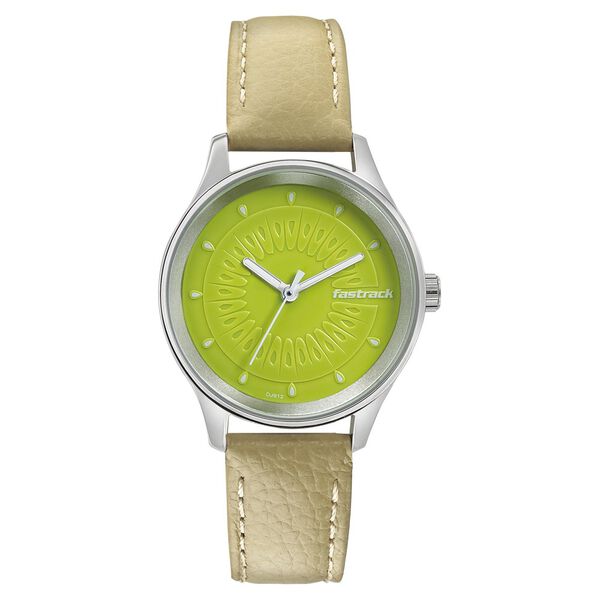 Fastrack Girls Instant Fashion Pop: Fluorescent Green Dial Watch - image number 1