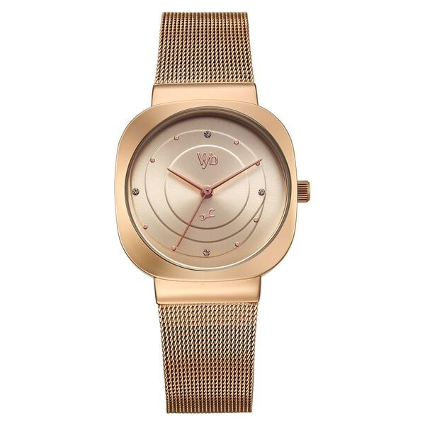 Fastrack Vyb Mirage Quartz Analog Rose Gold Dial Metal Strap Watch For Girls - image number 1