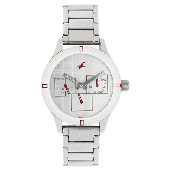 Fastrack Quartz Multifunction Silver Dial Stainless Steel Strap Watch for Girls - image number 0