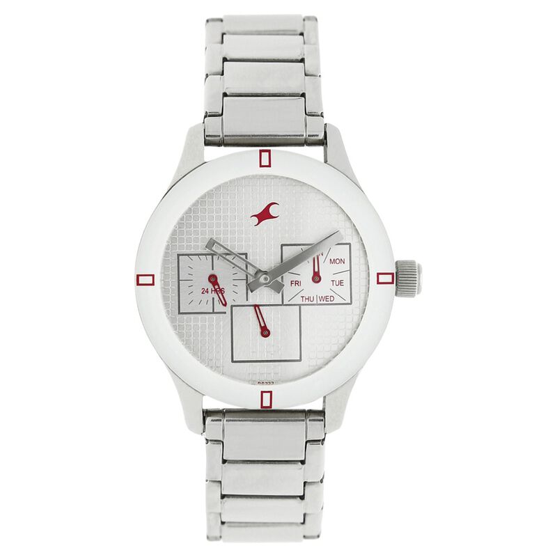 Buy Online Fastrack Quartz Multifunction Silver Dial Stainless