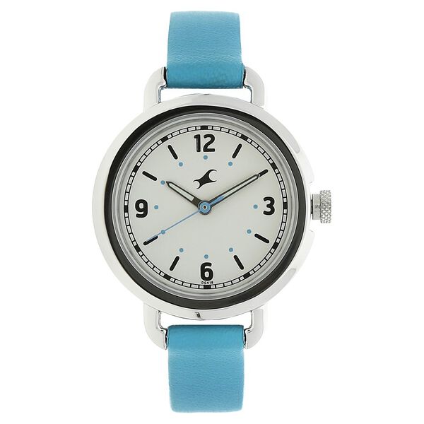 Fastrack Bare Basics Quartz Analog White Dial Leather Strap Watch for Girls - image number 0