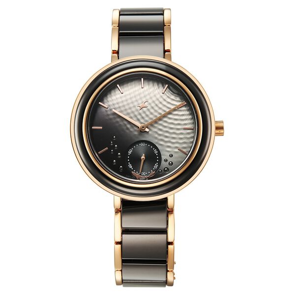 Fastrack Oceanyx - Ceramic Quartz Analog Black Dial Two Toned Strap Watch For Girls - image number 0