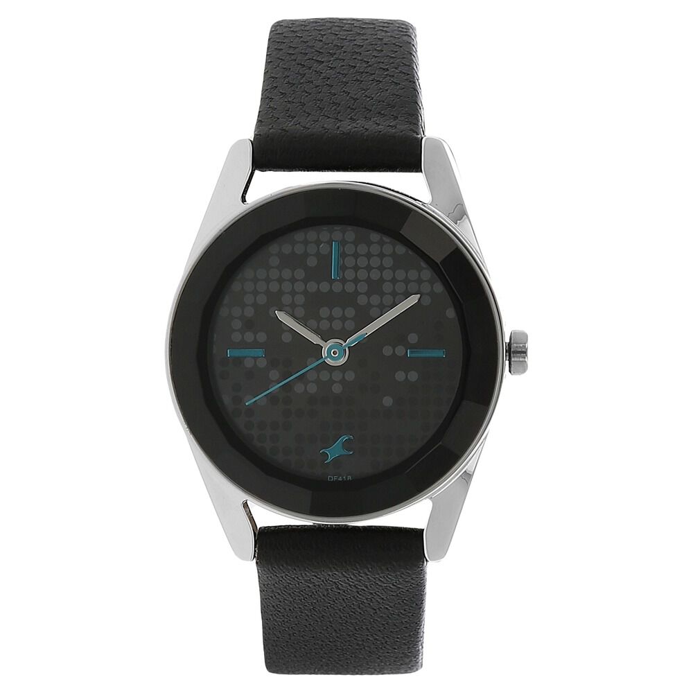 Buy Online Fastrack Quartz Analog Black Dial Leather Strap Watch for Girls np6144sl02 Fastrack