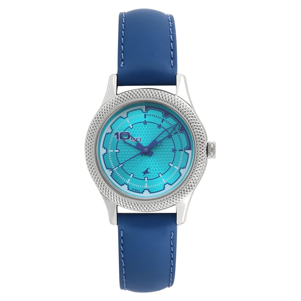 Fastrack Quartz Analog Blue Dial Leather Strap Watch for Girls