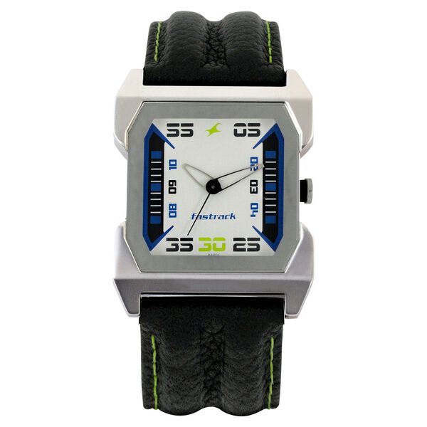 Fastrack Quartz Analog White Dial Leather Strap Watch for Guys - image number 0