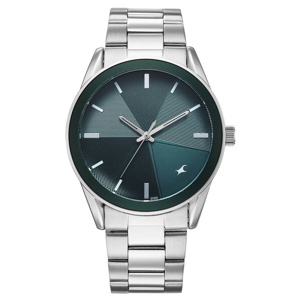 Fastrack Stunners Quartz Analog Teal Dial Silver Stainless Steel Strap Watch For Guys - image number 0