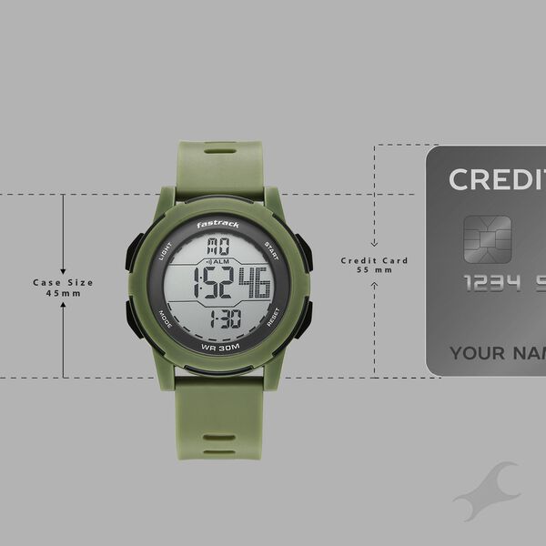 Fastrack Streetstyle Digital Dial Green Polyether Strap Watch For Unisex - image number 3