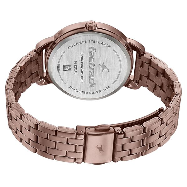Fastrack Stunners Quartz Analog Brown Dial Stainless Steel Strap Watch for Girls - image number 4