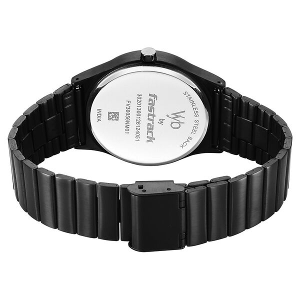 Vyb Arcane By Fastrack Quartz Analog Purple Dial Black Stainless Steel Strap Watch For Guys - image number 5