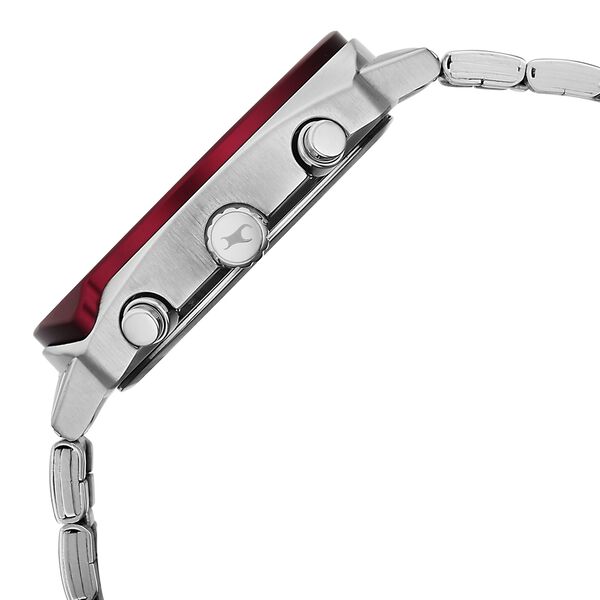 Fastrack Gelato Silver chronograph watch with Plum dial for Guys - image number 5