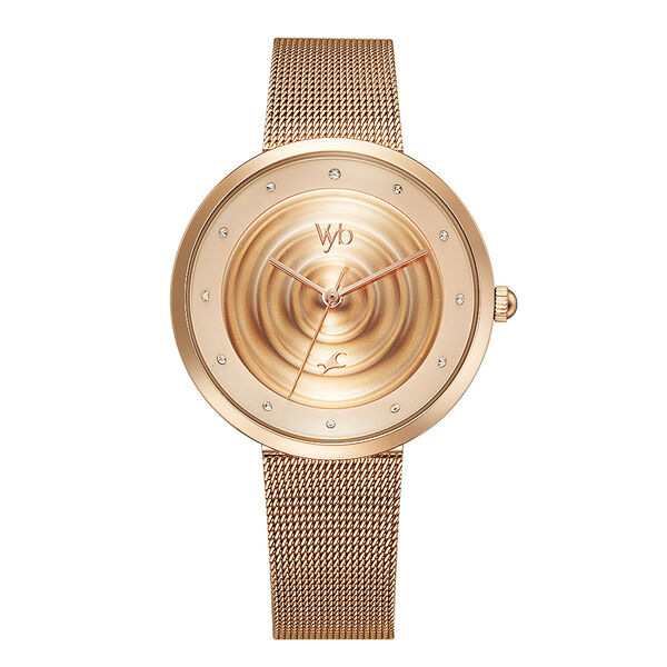 Fastrack Vyb Manifester Quartz Analog Rose Gold Dial Stainless Steel Strap Watch for Girls - image number 0