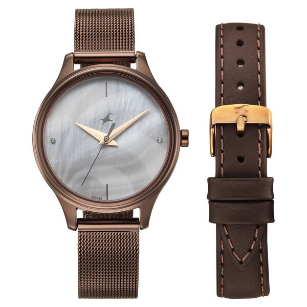 Fastrack 2X Edit Analog with Silver MOP Dial Interchangeable Strap Watch for Girls - image number 0