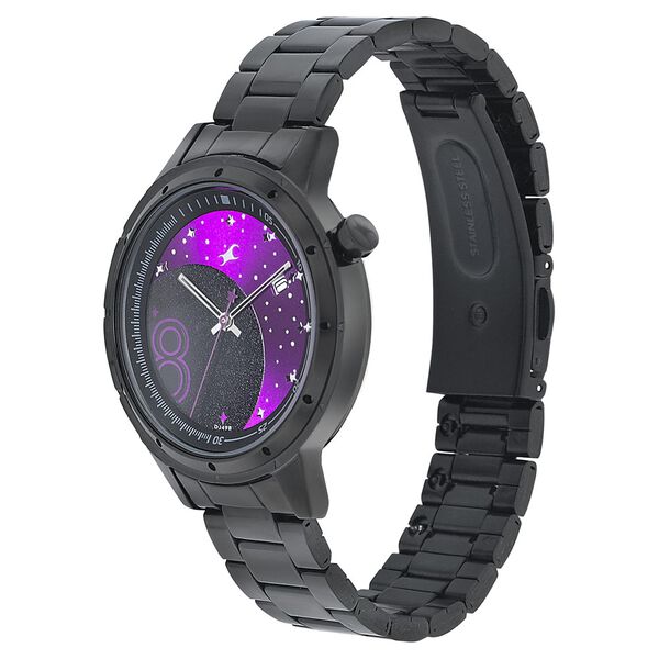 Fastrack Space Rover Quartz Analog with Date Bicolour Dial Stainless Steel Strap Watch for Girls - image number 2