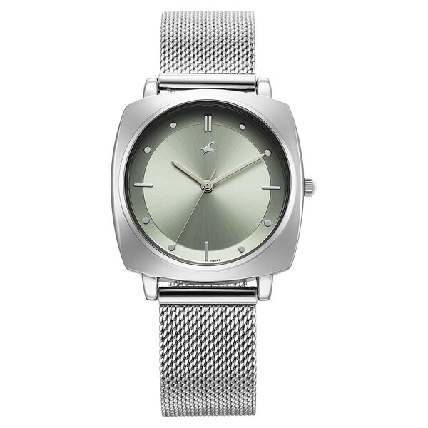 Fastrack Stunners X Quartz Analog Green Dial Stainless Steel Strap Watch For Girls - image number 0