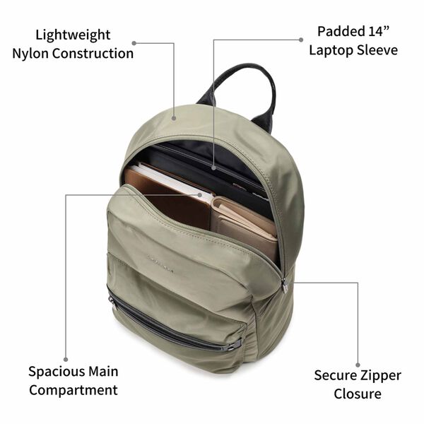 Olive edge nylon backpack - image number 9