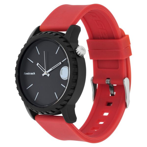 Fastrack Quartz Analog Black Dial Silicone Strap Watch for Unisex - image number 2
