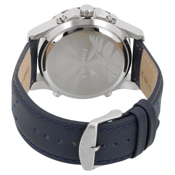 Fastrack Quartz Analog Digital Grey Dial Leather Strap Watch for Guys - image number 3