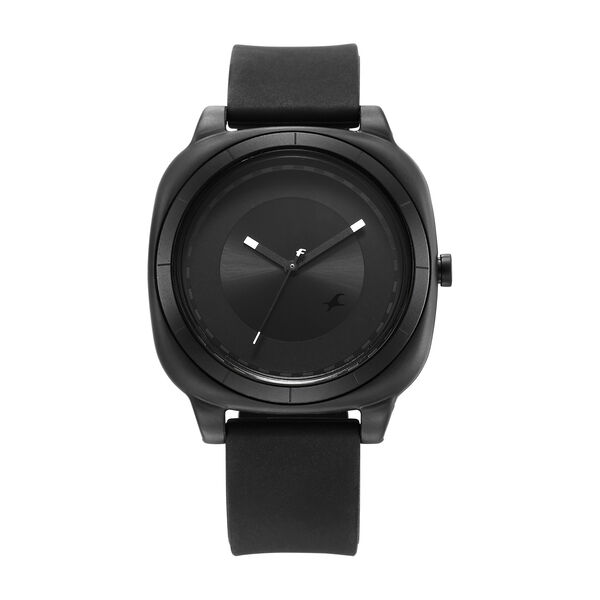 Fastrack Hype All Black Quartz Analog Black Dial With Black Silicone Strap Watch For Unisex - image number 0