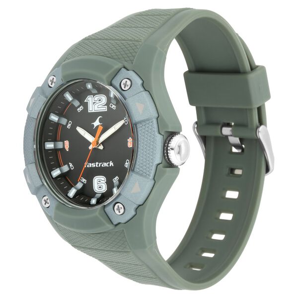 Fastrack Trendies Quartz Analog Black Dial Silicone Strap Watch for Guys - image number 3