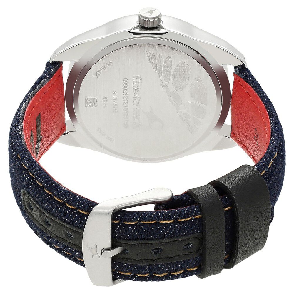 Fastrack Denim Quartz Analog Blue Dial Stainless Steel Strap Watch for Girls