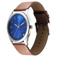 Fastrack Stunners Quartz Analog Blue Dial Brown Leather Strap Watch For Guys - image number 2