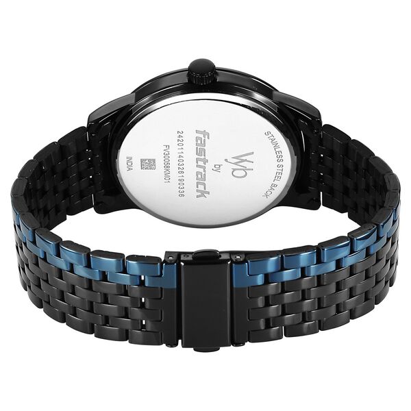 Vyb Phantom By Fastrack Quartz Analog Two Toned Dial Two Toned Stainless Steel Strap Watch For Guys - image number 5