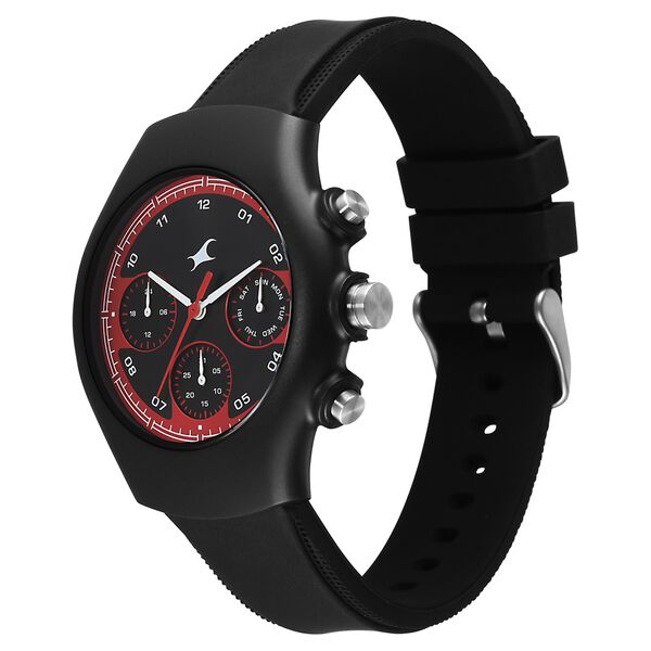 Fastrack Hype Multifunction with Black dial Black Silicon Strap watch for Guys - image number 2